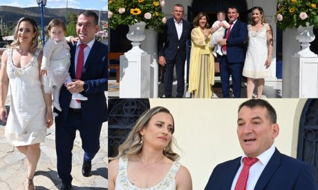 Πύρρος Δήμας - Αφροδίτη Σκαφίδά: Βάφτισαν την κόρη τους-Οι πρώτες εικόνες & οι λαμπερές παρουσίες