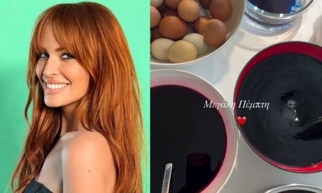 Σίσσυ Χρηστίδου: Έβαψε αυγά με τους γιους της - Το βίντεο μέσα από την κουζίνα της