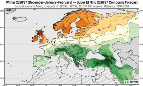 Καιρός: Φέρνει πολύ χιόνι στην Ελλάδα το «Super El Niño» - Η μακροπρόθεσμη πρόβλεψη του χειμώνα