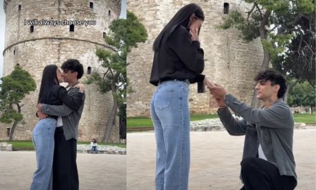 Νίκος Μπάρκουλης: Η πρόταση γάμου κάτω από τον Λευκό Πύργο που έγινε viral
